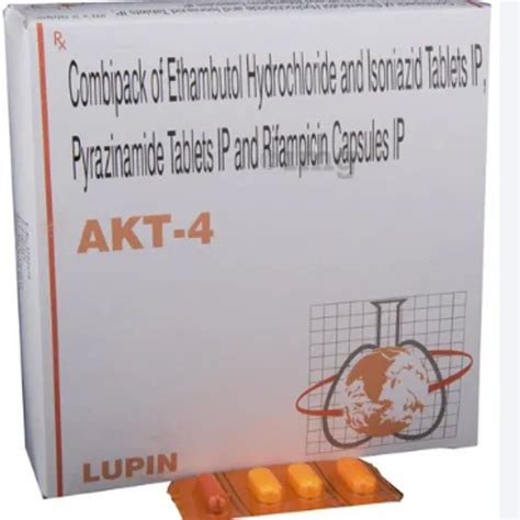 Akt 4 Kit Isoniazid 300mg Rifampicin 450mg Ethambutol 800mg Pyrazinamide 750mg At