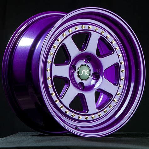 Jnc048 Candy Purple With Gold Rivets Jnc Wheels Custom Wheels Collection