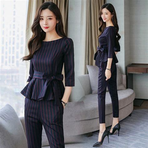 2019 Runway Long Pant Suits Women Casual Office Business Suits Formal
