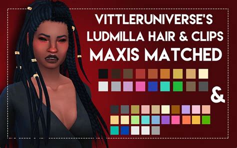 🌺 Vittleruniverses Ludmilla Hair And Clips Mmd 🌺 Maxis Match Sims 4