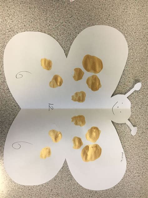 Our Doubling Butterflies Children Print Dots On One Side Of The