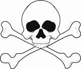 Skull Coloring Bones Printable Crossbones Skulls Designs Clip sketch template