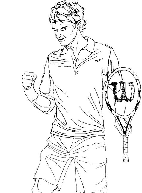 Coloriage Tennis : Roger Federer 11