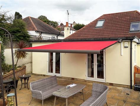 Markilux Mx Fully Cassetted Sun Awning Finished In Red Sun Awnings