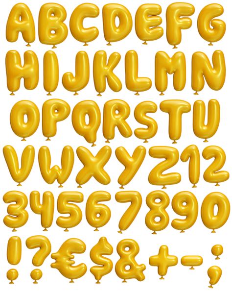 Yellow Balloon Font Opentype Typeface Cute Fonts
