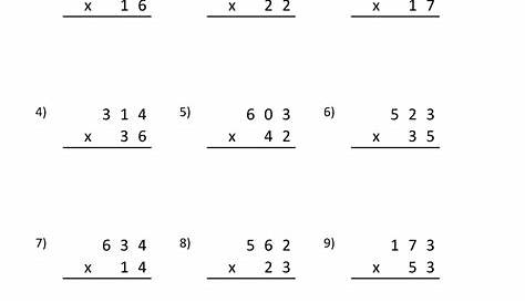 multiplication test for 3rd graders