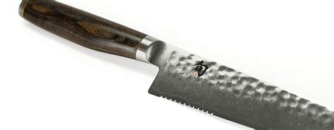 Shun Tdm0722 Premier Serrated Utility Knife 65 Hammered Blade