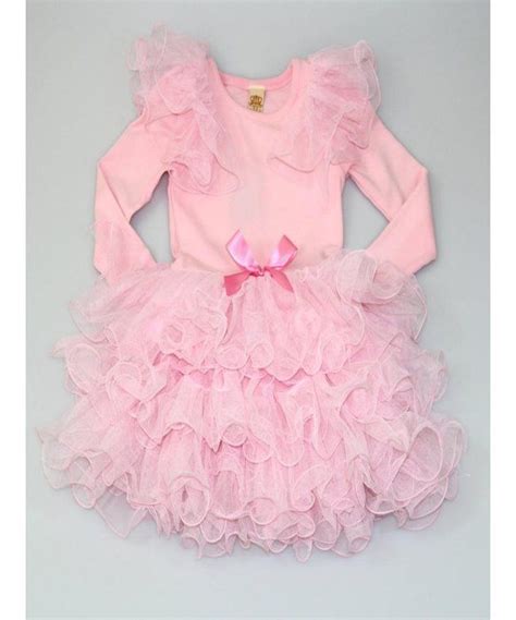 Mia Belle Baby Pink Long Sleeve Ballerina Tutu Dress Style