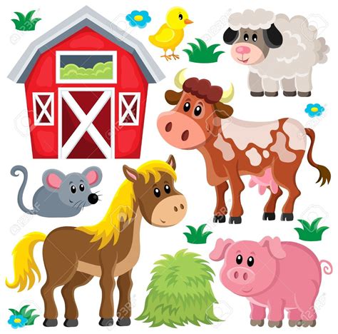 Farm Animals Set 2 Eps10 Vector Illustration Spon Set Animals