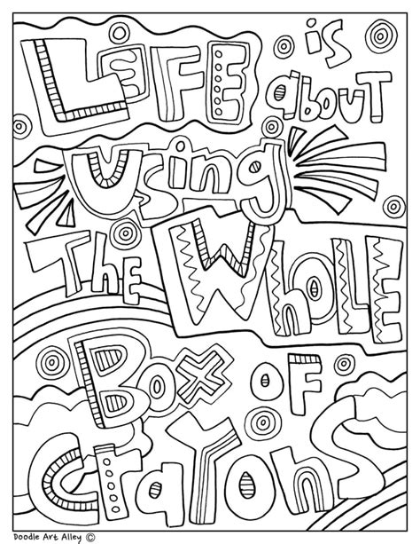 Educational Quotes Coloring Pages Classroom Doodles