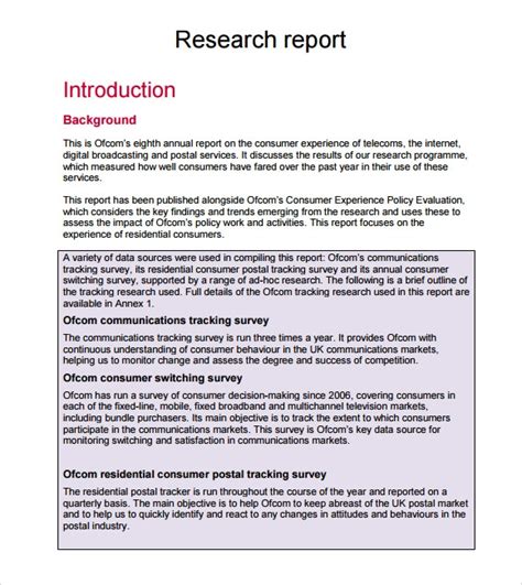 Free 17 Sample Research Reports In Pdf
