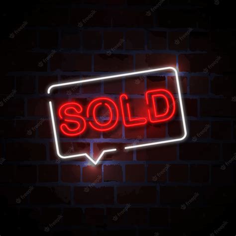 Premium Vector Sold Neon Sign Illustration