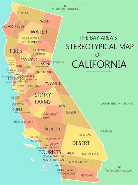 The Bay Areas Stereotypical Map Of California Vivid Maps