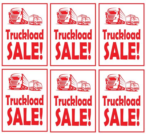 Truckload Sale Store Window Display Paper Signs 18w X 24h 6