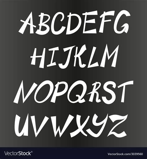 Handwriting Stylish Alphabet Hand Drawn Royalty Free Vector