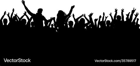 Cheerful Crowd Silhouette Background Party People Vector Image