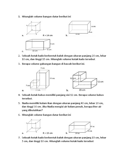 Besar volume kubus dapat diperoleh melalui panjang sisi pangkat tiga. Luas Permukaan Gabungan Kubus Dan Balok
