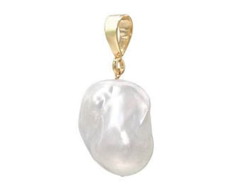 Large Baroque Pearl Sterling Silver Pendant White Freshwater Etsy