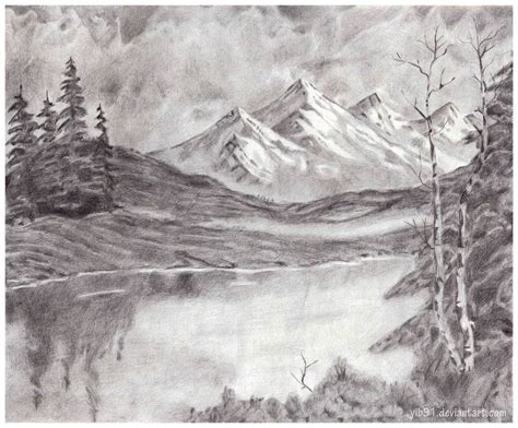 Mountain Landscape By Yib91 On Deviantart Landscape Sketch Landscape