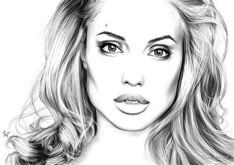Angelina Jolie Minimalist Art Portrait Digital Painting By
