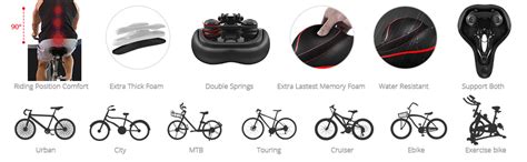 Xmifer Oversized Bike Seat Comfortable Bike Seat Universal Replacement Bicycle Saddle