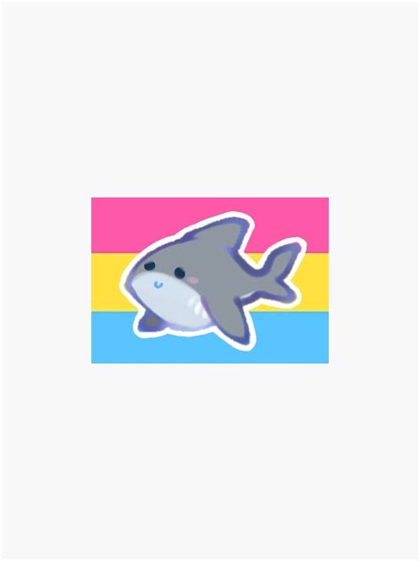 pansexual shark pride flag sticker by teascakess redbubble