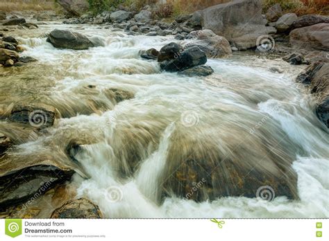 River Water Flowing Through Rocks At Dawn Stock Image Image Of