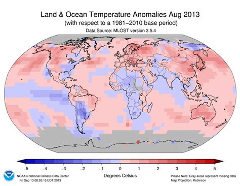 Noaa Record Global Sea Surface Temperatures For August 2013