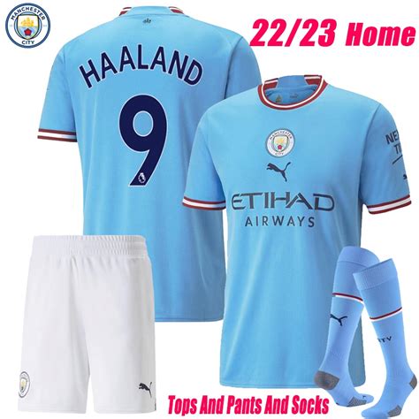 Manchester City 2022 23 Home Adult Suit Haaland Jersey 22 23 De Bruyne