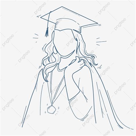 Curly Girl Graduate Abstract Line Drawing Lineart Abstract Curly Png