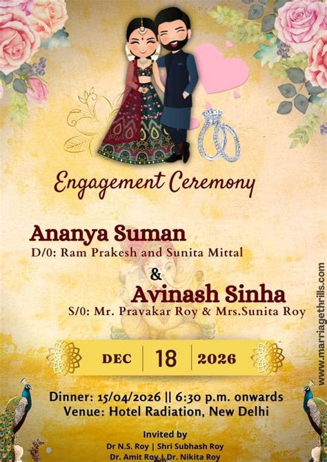 Incredible Engagement Invitation India Template Ph