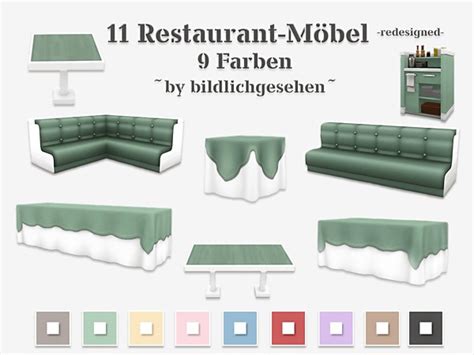Restaurant Furniture Recolors By Bildlichgesehen At Akisima Sims 4