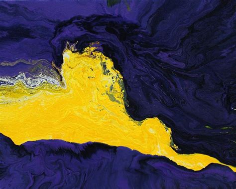 Purple And Yellow Abstract Painting By Karin Kohlmeier