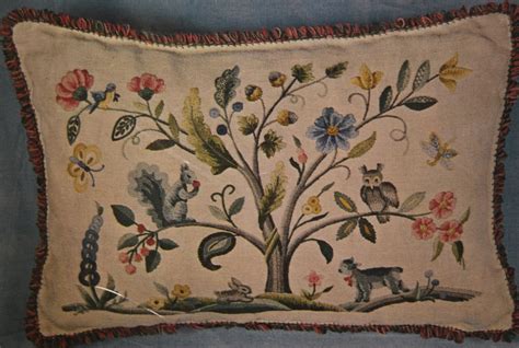 Vintage Crewel Embroidery Pillow Kit By Elsa Williams