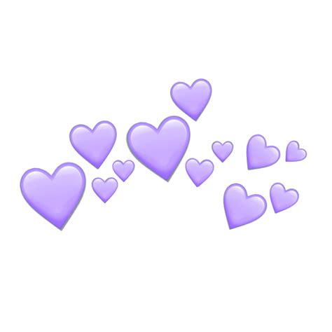 Purple Hearts Heart Purpleheart Crown Tumblr Emoji Emoj