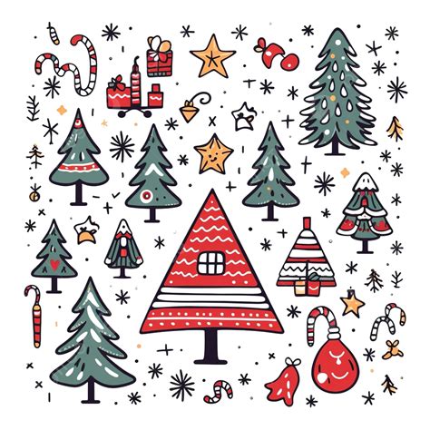 Screen Saver With Christmas Design Elements In Doodle Style Christmas