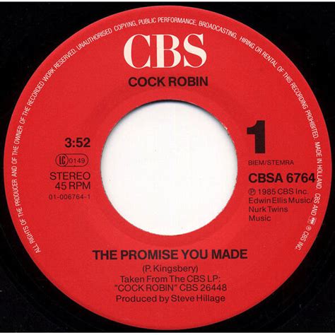 The Promise You Made1986 De Cock Robin Sp Chez Soul13 Ref120328853