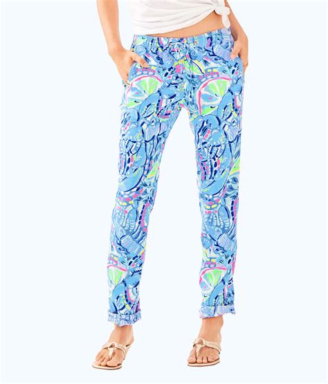 Lilly Pulitzer 31 Aden Linen Pant In Blue Lyst