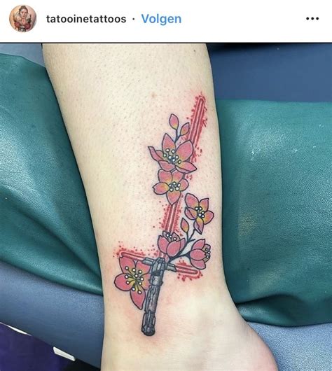It's a tat of a blue star wars lightsaber and it. Kylo ren lightsaber tattoo | Lightsaber tattoo, Tattoos ...