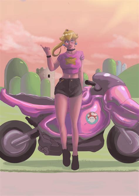 Princess Peach Biker By Kraz221 On Deviantart