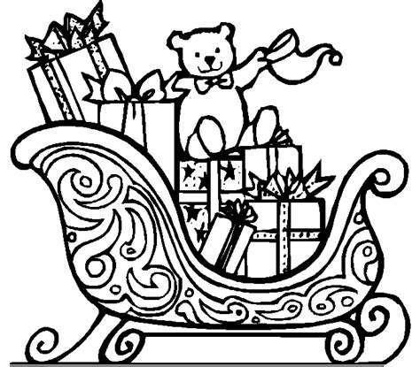 Sleigh Coloring Pages Santa Sleigh Printables Team Colors