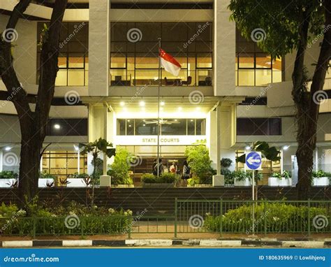 The Octagon State Courts Singapore Editorial Stock Image Image Of