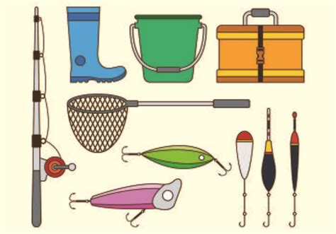 Set Equipment Icon Of Fishing Tackle 149113 Vector Art At Vecteezy