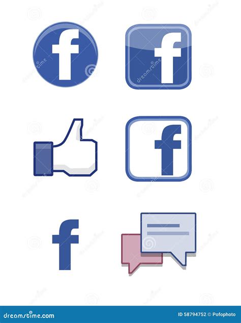 Facebook Icon Popular Social Media Logo Icon Facebook Element Vector