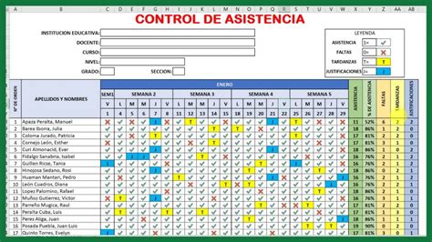 Registro De Asistencia Para Alumnos En Excel 2024