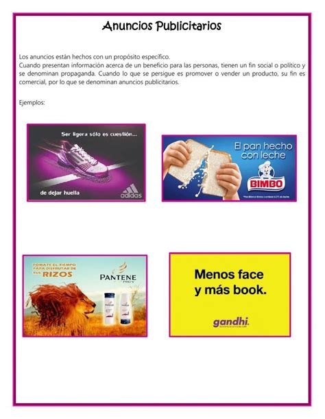 Ejercicio Interactivo De Anuncio Publicitario Anuncios Publicitarios