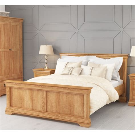 Loire Oak Farmhouse King Size Bed Furniture123