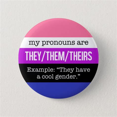 Theythem Pronouns Genderfluid Flag Pinback Button