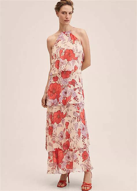 Mango Tiered Floral Print Maxi Dress Freemans