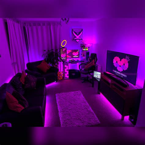 Went All Out With The Purple Game Room Design Gamer Room Decor